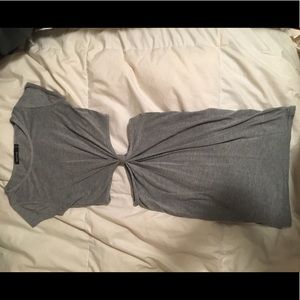 boohoo heather grey knotted dress
